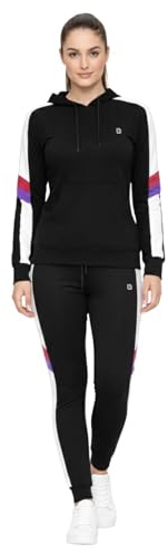 Bahob® Women’s Sportswear Set, 2 Piece Women Track Suit Hoodie and Stretch Legging Ladies Gym Wear Tracksuits Activewear Set S to XL (XL, Black)