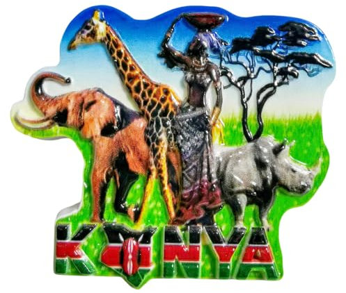Magnete da frigorifero Kenya, souvenir da viaggio, decorazione 3D magnetica