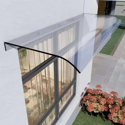 BESTXH Door Canopy, Outdoor Awning, Clear Rain Shelter Cover, UV Rain Snow Protection, Curved Rain Canopy, Patio Exterior Awnings, for Front/Back Door, Porch, Window,Facade installation,40 * 60cm