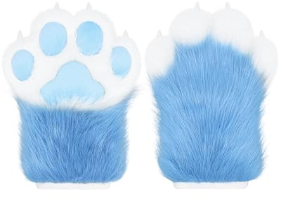 ZFKJERS Griffes Longues En Plastique Duveteuses Pour Cosplay Animal, Accessoires De Costume Pour Gants Pattes De Chat Fursuit Adulte