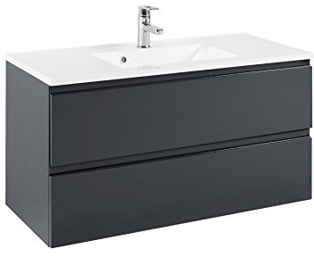 Held Möbel 101.1.3103 Waschtisch 100, Holzwerkstoff, anthrazit, 47 x 100 x 56 cm