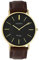 Oozoo Vintage Damenuhr Lederband 40 MM Goldfarben/Schwarz/Dunkelbraun C9833