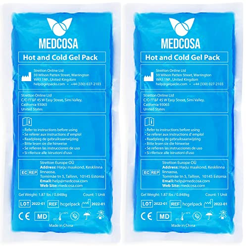 Medcosa Lot de 2 Compresses ThermiquesChaud/Froid Multifonction, Flexibles et Réutilisables, Pour Traitement des Blessures Sportives, Douleurs Musculaires, Sciatique, Migraines, etc.
