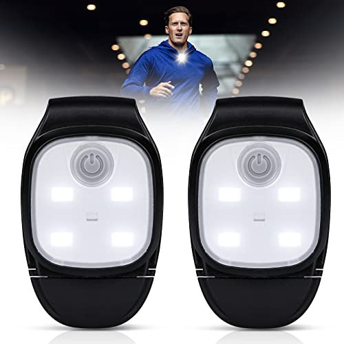 LED Clip Lampe, 2 Stück Lauflicht LED Kleinstirnlampe, 5 Modi Stirnlampe LED Wiederaufladbar USB LED Blinklicht Schulranzen Blinklicht Sicherheitslicht für Jogging Wandern Rucksack Camping