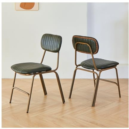 Hansweld Mid Century Modern Dining Chairs Set of 2, Dark Green
