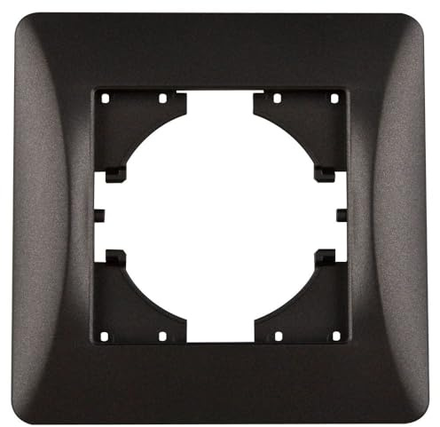Marco empotrado para 1 elemento en grafito, ideal para instalaciones eléctricas y decoración de interiores.