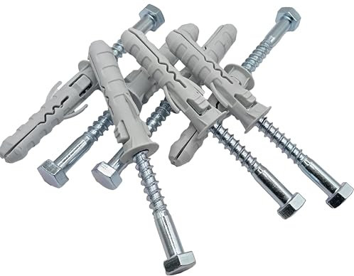 HAFD Heavy Duty Wall Anchor for Coach Screws 8x70mm with 12x60mm Plastic Plugs, Strong Fixings for Brick, Concrete, and Stone Pack of 7