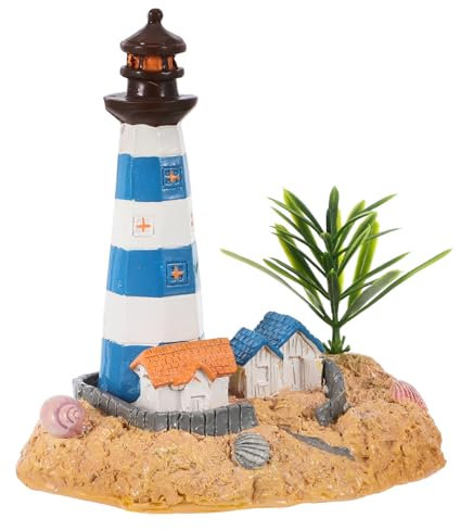 Milisten Leuchtturm Aquarium Fischglas Outdoor Ornamente Leuchtturm In Großen Mengen Desktop Leuchtturm Ornament Aus Holz Mediterranes Ornament Aquarium Dekoration Leuchtturm