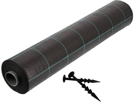 Unkrautvlies Bodengewebe Unkrautfolie Garten Mulchfolie Mulchvlies Matte wasserdurchlässig mit Erdanker Gewebevlies schwarz (1,5m x 2m (BxL))