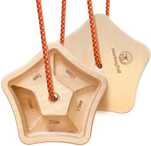 MonkeyTail Hangboard Kletterfingerbrett Kletterbrett zur Stärkung des Klettergriffs Aus Holz gefertigt Für den Innen- und Außenbereich