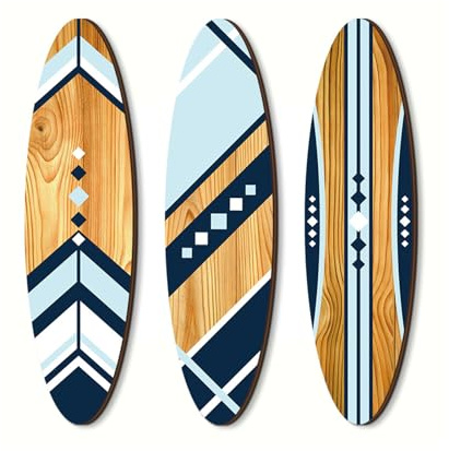 quiodok 3 Piezas Decoración de Pared Tabla de Surf Adorno Colgante, Letrero Colgante de Pared de Madera de Verano, Para Puerta, Hogar, Club, Fiestas, Estilo Tropical Costero