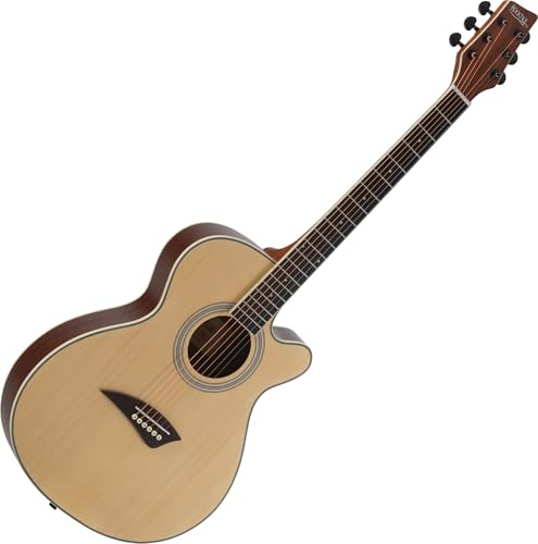Rocktile WSC-50C-NT Guitarra Western Slim Line Concert con cutaway, tapa de abeto, fondo y aros de caoba, escala 25,5, diapasón palisandro, mecánicas a presión, acabado satinado, natural