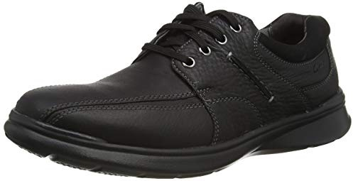 Clarks Men's Cotrell Walk Oxford Flat, Black Oily Lea, 8 UK