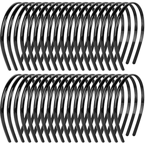 Växthus, 36 st hårpannband, plastpannband, svart huvudband, tandhårband, idealisk för kvinnor, flickor, män