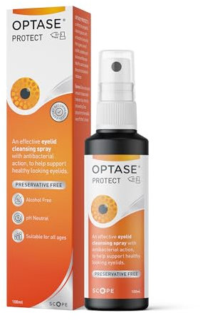 Optase Protect Antibacterial Cleansing Eye Spray – for Daily Protection Against Bacteria Overgrowth on Eyelids and Surrounding Skin - Preservative Free - 250 Applications