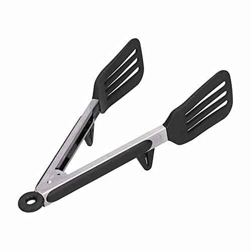Pince à aliments, pinces à steak compactes et sûres pratiques pour tourner et transporter des aliments pour la cuisine à domicile pour outil de cuisson pour restaurant(9 inch black bracket)
