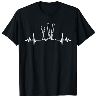 SKIING HEARTBEAT | Mountain Ski Sport | Skilife Alpen | Skifahrer T-Shirt