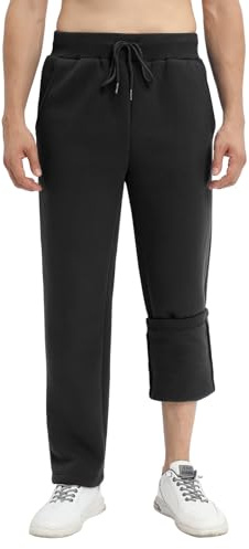TOMEEK Tracksuit Bottoms for Men Open Hem Warm Fleece Lined Trousers Causal Joggers Sweatpants with Pockets Elasicband Mens Jogger Bottoms with Loose fit