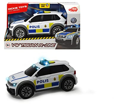 Dickie Toys 203714013033 - Schwedisch VW Tiguan R-Line Polizeiauto mit Freilauf, Licht und Ton - 25 cm, Ab 3 Jahren, Batterien enthalten