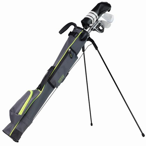 Izzo Golf Sunday Stand Bags - Bolsa de Golf Ligera con Soporte para Domingo, Gris/Lima