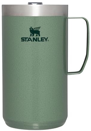 STANLEY Stay Hot Camp Mug - Durable 18/8 Stainless Steel Insulated Mug - Splash-Free Tritan™ Drink-Thru Lid - 24 OZ - Hammertone Green