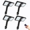 4 pack Solarleuchten für Außenbereich, 128 LED superhelle Lampe, kabelloses wasserdichtes Solarflutlicht, Sicherheitsbewegungssensor Luces Solares für Deck, Zaun, Terrasse, Haustür, Dachrinne