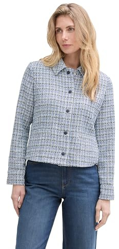 TOM TAILOR Women's 1045270 Blazer, 37498-Blue Boucle Structure, 12