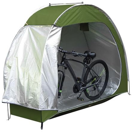 Qcwwy Hangar de Tente de Stockage de Vélo, Tente de Stockage en Tissu Oxford Imperméable, Hangar de Stockage de Vélo Portable D'extérieur avec Tissu Oxford 210D pour Tondeuse à Gazon,