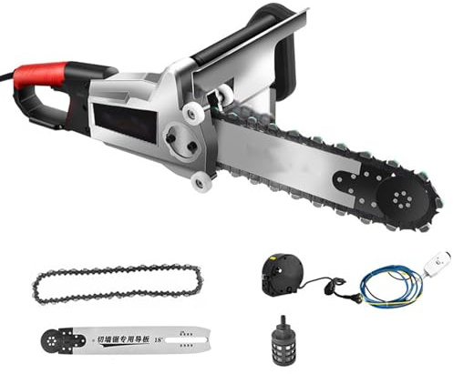 Motosierra eléctrica para hormigón, motosierra de mano sin escobillas, motosierra para cortar hormigón, cortadora de muros eléctrica con cadena de diamante, con supresión de polvo,Single Chain-350