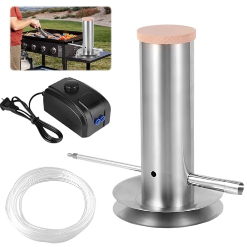 Afenau Kallrökgenerator i rostfritt stål, rökgenerator i stål med pump, kall rökgenerator, elektrisk köttrökare för kall rökning av fisk, kött och ost