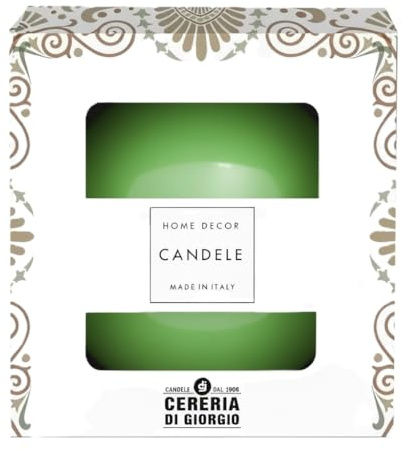 Vela esférica decorativa lacada diámetro 10 cm - Duración 49 horas - Color pistacho - Caja regalo - Cereria di Giorgio - Decoración del hogar - Artesanal