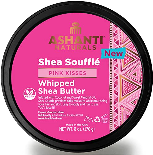 Ashanti Naturals NATURALLY BEAUTIFUL: Emphasize the natural beauty of your body with Ashanti Naturals Shea Soufflé Pink Kisses. 8 oz Natural Shea Butter Infused with Coconut and Almond Oil