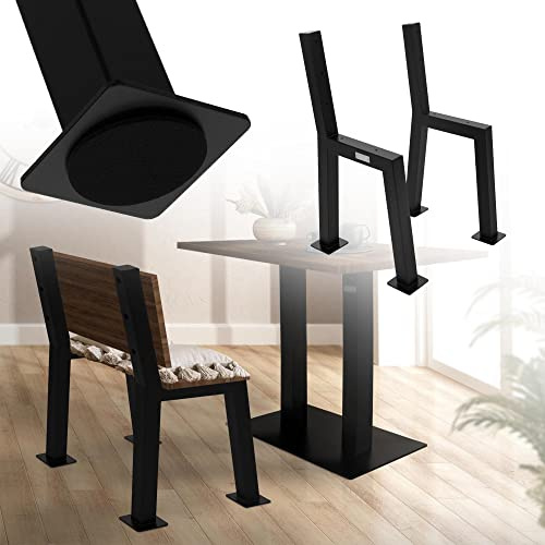 ML-Design Set di 2 Gambe per Panca da Giardino 47 x 77,5 cm in Acciaio Verniciato a Polvere Nero Struttura per Panche da Parco Telaio Resistente alle Intemperie per Esterno Antiruggine con Schienale