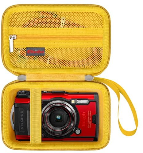 Elonbo Om System Portable Case Robuste TG - 7 Appareil Photo numérique/Om System olympu TG - 7 Appareil Photo sous - Marin, Robuste WiFi 4K vidéo Appareil Photo numérique Sac de Voyage, Jaune