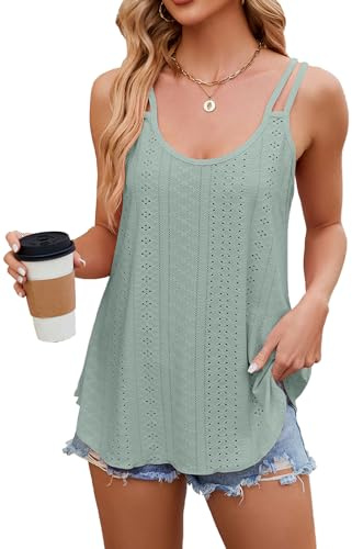 iChunhua Swing Eyelet Scoop Neck Camisole Tops for Women