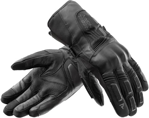 REBELHORN Tracer WP Motorradhandschuhe Herren | Leder | Knöchelprotektoren | wasserdichte, Atmungsaktive HydraShield Membran