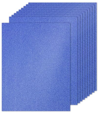 PATIKIL 10 Hojas de Papel de Cartulina con Purpurina, 22 x 28cm, 250 g/m², Rectángulo, para Manualidades, Álbumes de Recortes, Tarjetas, Proyectos de Arte, Bodas y Fiestas Azul Oscuro