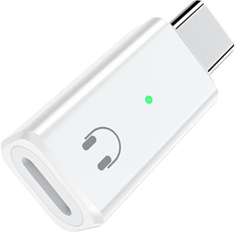 TiMOVO Adapter for Lightning to USB C Audio Adapter, USB C Male to Lightn-ing Headphone Earphone Female Converter for iPhone 15/16 Series, iPad, Galaxy, MacBook, Not for Charging/Data Transfer, White