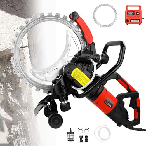 Electric Ring Saw Wall Chaser, Brushless Wall Chaser Cutting Machine, Concrete Ring Saw Electric Concrete Saw, 3000 RPM, for Granite Marble Concrete Stone