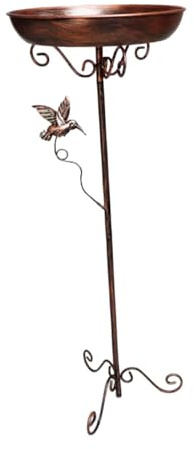 Sharplace Abreuvoir Oiseaux Exterieur, Bain d'oiseaux sur Pied, Mangeoire Oiseaux Hauteur 62cm, Plateau de Diamètre 24.2cm, Mangeoire Oiseaux Exterieur sur Pied pour Porche, Clôture, Jardin, Terrasse