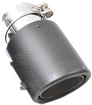 Tubo di Scarico 1 PC Nero Opaco Silenziatore Universale in Acciaio Inox Tubo Finale Auto Tubo di Scarico Punta di Scarico Taglio Taglio Terminale Scarico Auto(60-101mm)