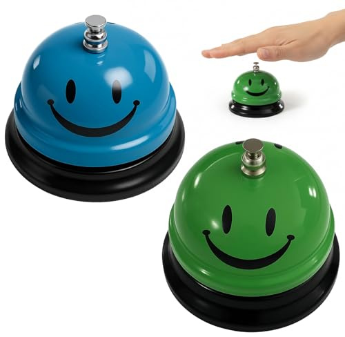 2 Stück Tischklingel, Rezeptionsklingel Mit Klarer Glocke, Perfekte Tischglocke Für Büro, Restaurant Und Empfang, Kleine Glocke Für Klingelspiel Und Weihnachtsdekoration