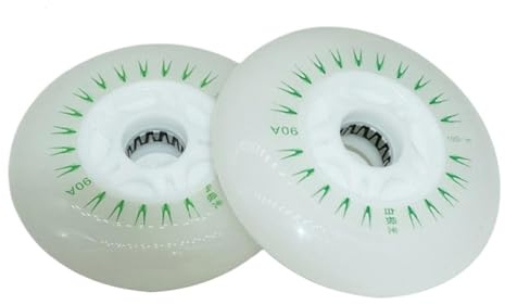 2 Pz 80/76/72mm in-Line Speed ​​Skate Pattinaggio Lampeggiante Ruote A Rulli Scooter Roller Ruota di in Linea per Pattini a rotelle e Pattini Fitness(Green 76mm)