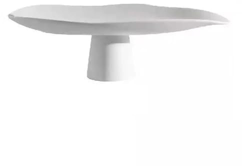 FAJNUZI2024 Portafrutta Decorativo Fruttiera asimmetrica con piedistallo, piatto da portata moderno e minimalista for spuntini, decorazione tavolo for soggiorno(Bianco,Grande)