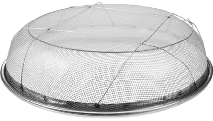HEMOTON Cedazo de Tierra de Jardín de Acero Inoxidable 42 Cm Diámetro Malla de 2 Mm, Herramienta Tamizadora para Rocas y Suelo, Bandeja de Tamizado Manual para Jardinería y Compost