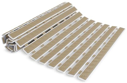 BESCH Alfombrilla Baño Antideslizante Bañera Alfombra Ducha PVC con Ventosas Tapete Baño Antideslizante con Orificios Drenaje Secado Rápido Alfombrilla Ducha Suelo Baño 38x68cm