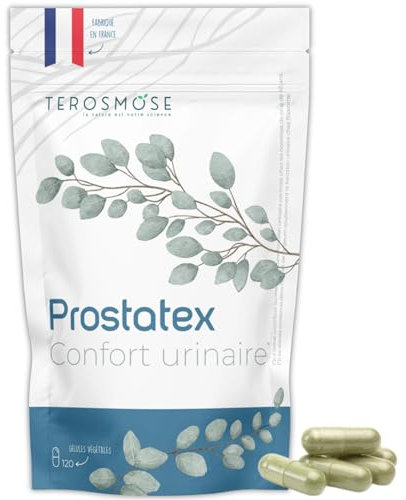 Prostatex • Confort urinaire & HBP | Prostate | Formule naturelle et vegan avec Saw palmetto, Ortie, Pépin de courge, Palmier nain, Pygeum africanum, Prunier d'afrique • Made in France - 120 gélules