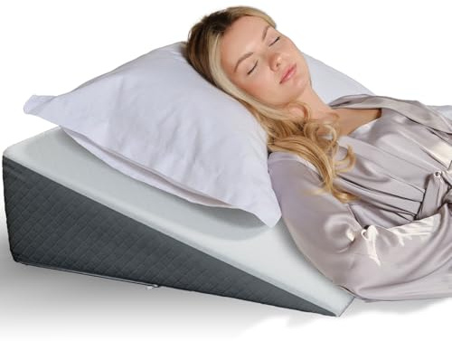 Kolbs Bed Wedge Pillow Chic Jacquard Cover for Sleeping and Acid Reflux, Heartburn (19CM Height Standard Width)