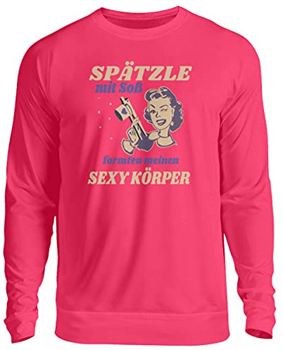 Spätzle avec sauce – Proverbes souabes – Cadeaux de souabe – Pull unisexe, rose, XL