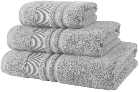 Lions Bamboo Towels - Premium Bath Towels Set of 2 (70x120cm) - 60% Bamboo 40% Cotton Extra Large Bath Towels, Highly Absorbent Quick Drying Soft Feel Daily Use Bathroom Towels, Silver